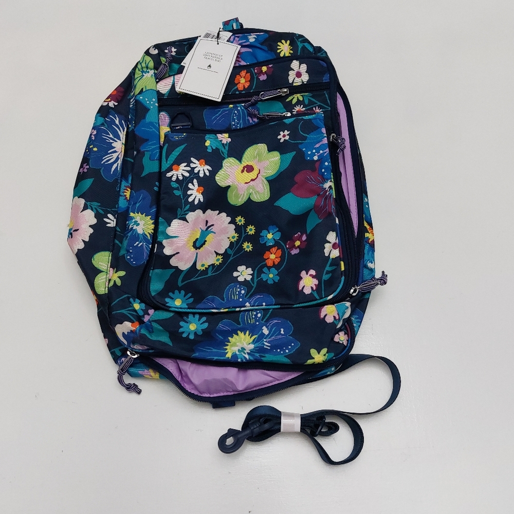 Vera Bradley Lay Flat Backpack/Duffel Moonlight Garden NWT